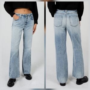 Unpublished Bellamy Relaxed Slouchy Fit Flare Light Wash Imprint 27